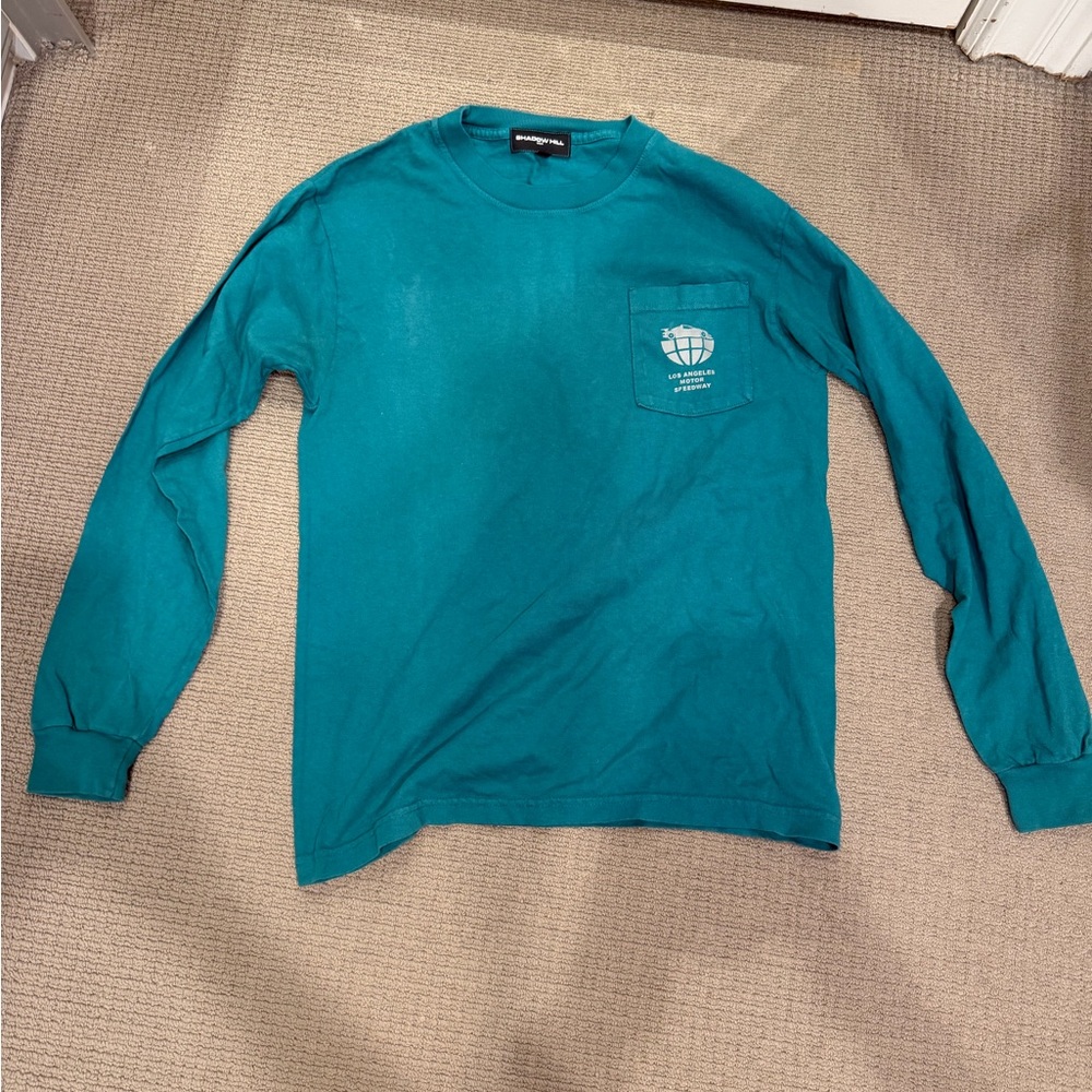 Shadow Hill Teal Long Sleeve Pocket Tee